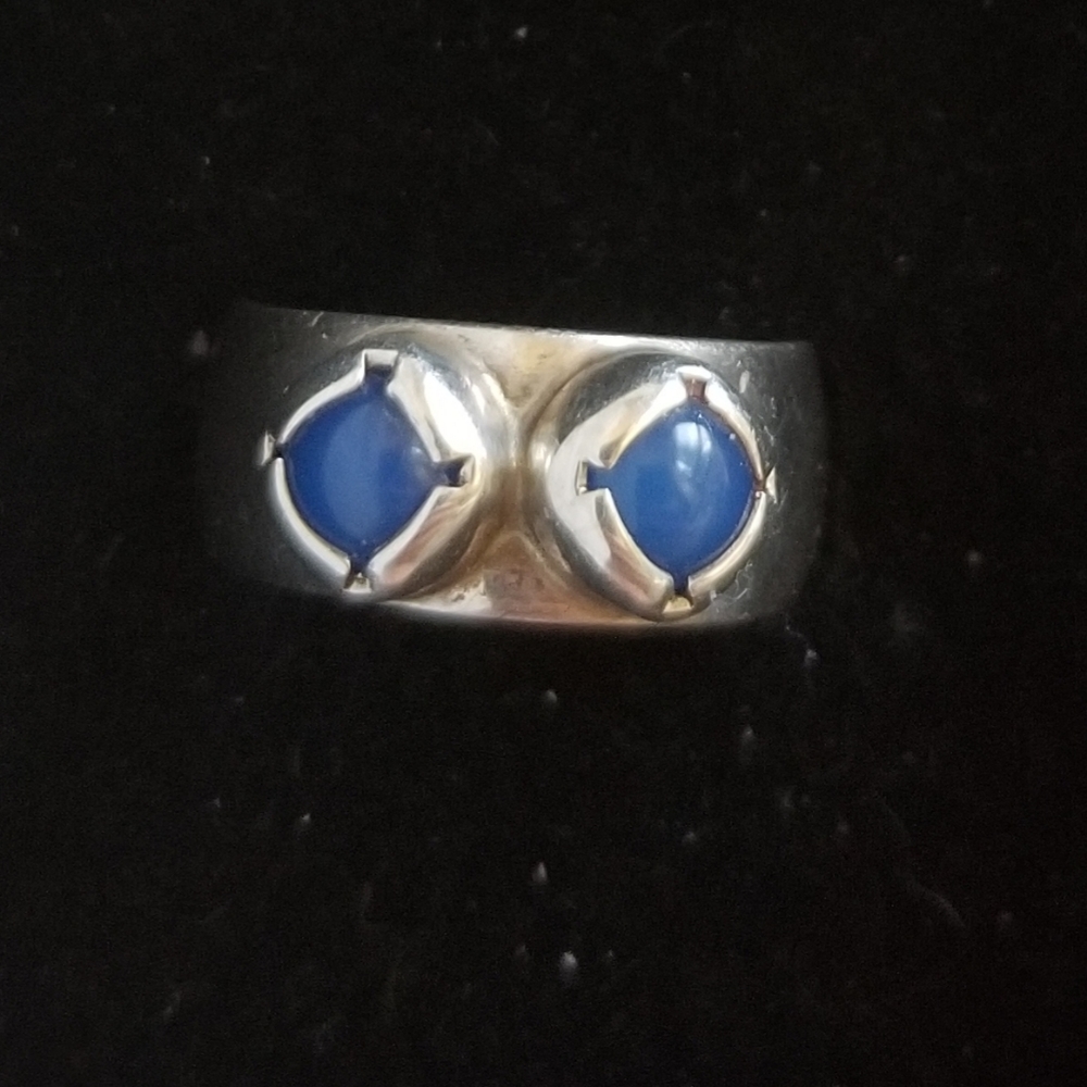 Sterling Silver and blue stones ring